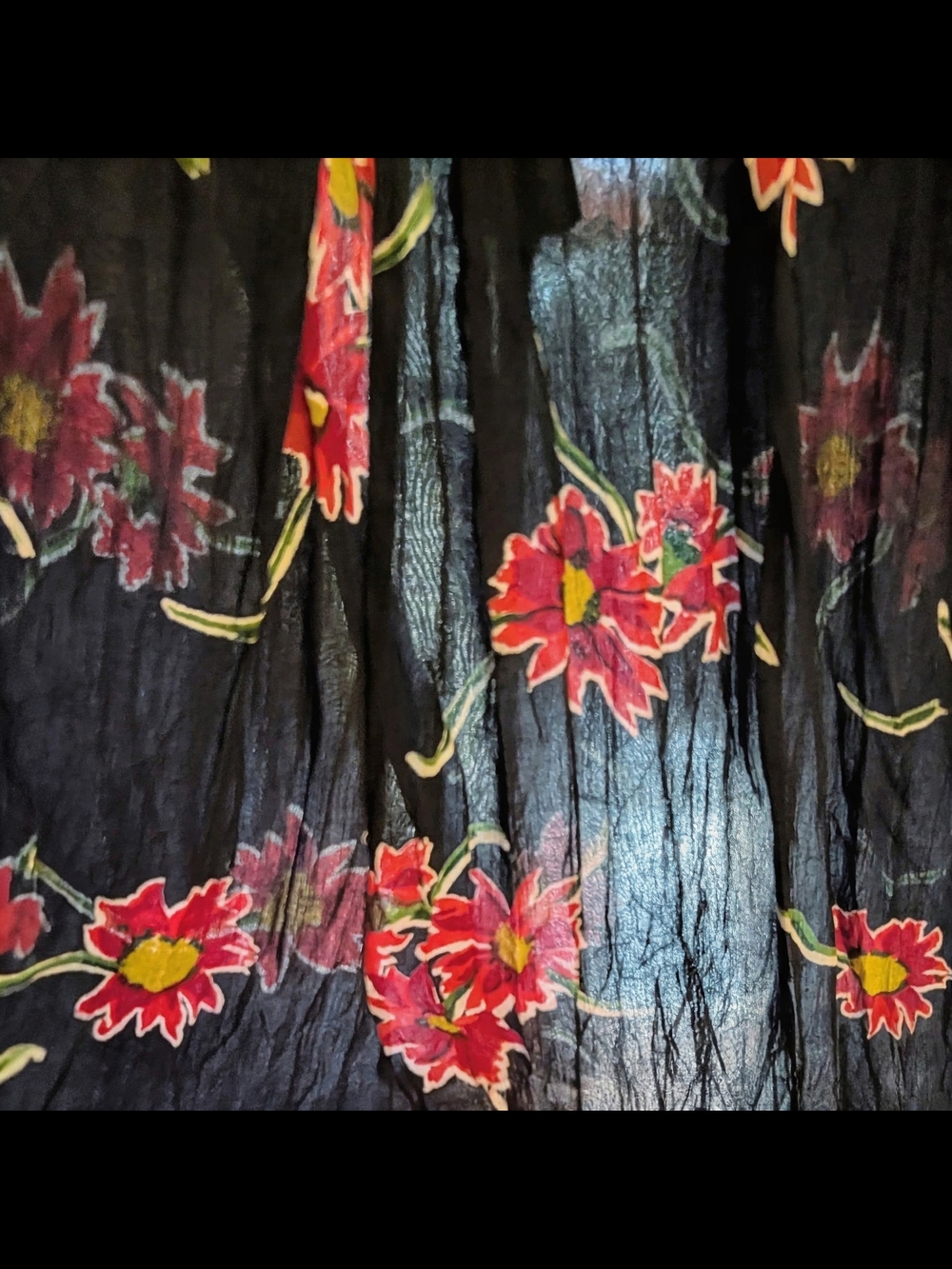Vintage 90s XTC Rayon Floral Jumpsuit Popcorn Bodice Fluid Wide-Leg Palazzo Sz L - Picture 6 of 8